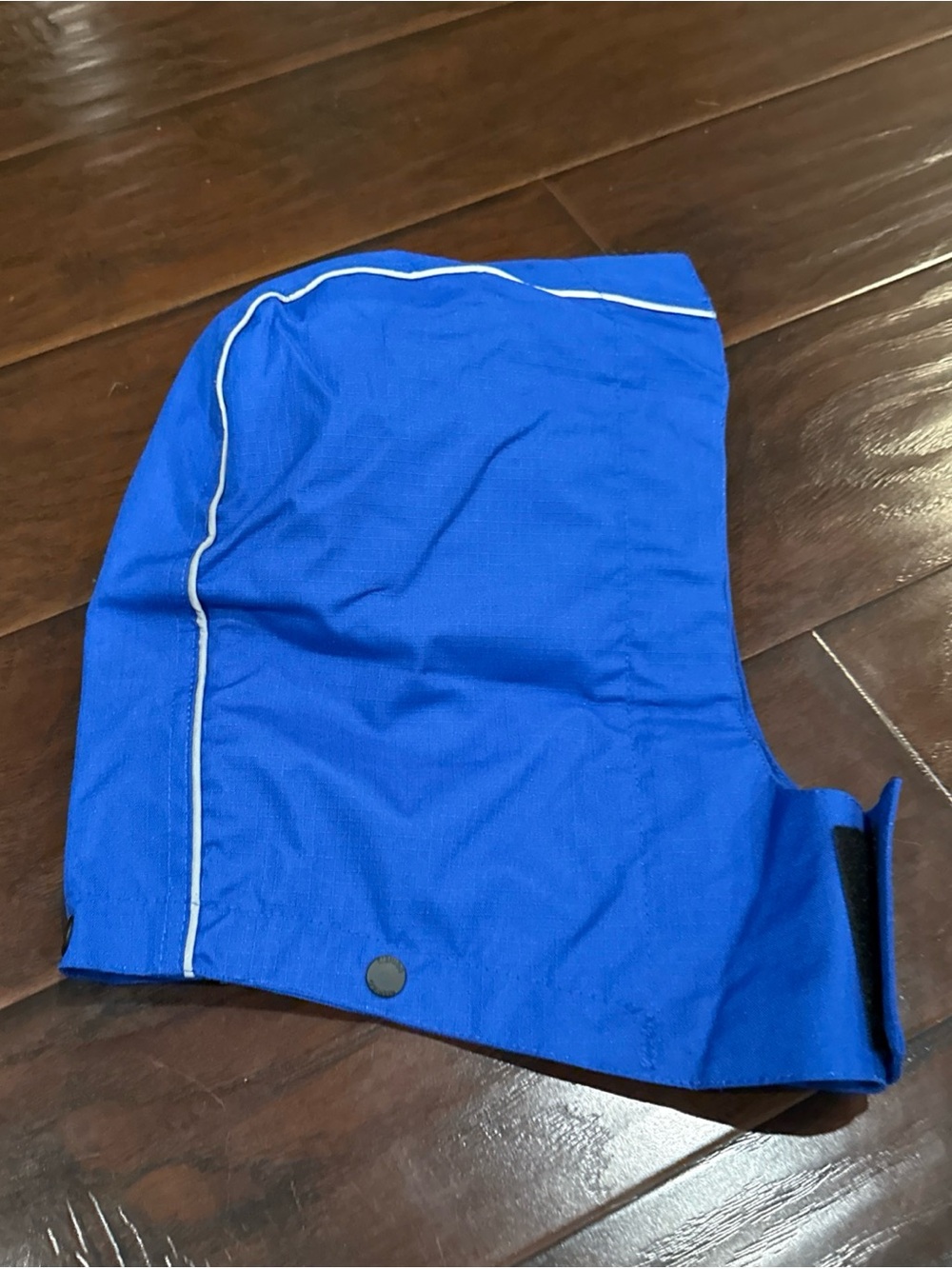 Blue Detachable Hood with Reflective Piping